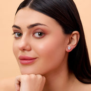 2.11 CTW Round Lab-Grown Diamond Stud Earrings in 14K White Gold – IGI Certified